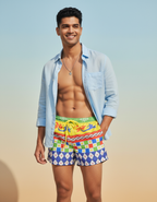 Men's Organic Cotton Shorts - Dots With Blocks (Pack of 1)