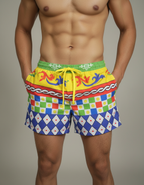 Men's Organic Cotton Shorts - Dots With Blocks (Pack of 1)