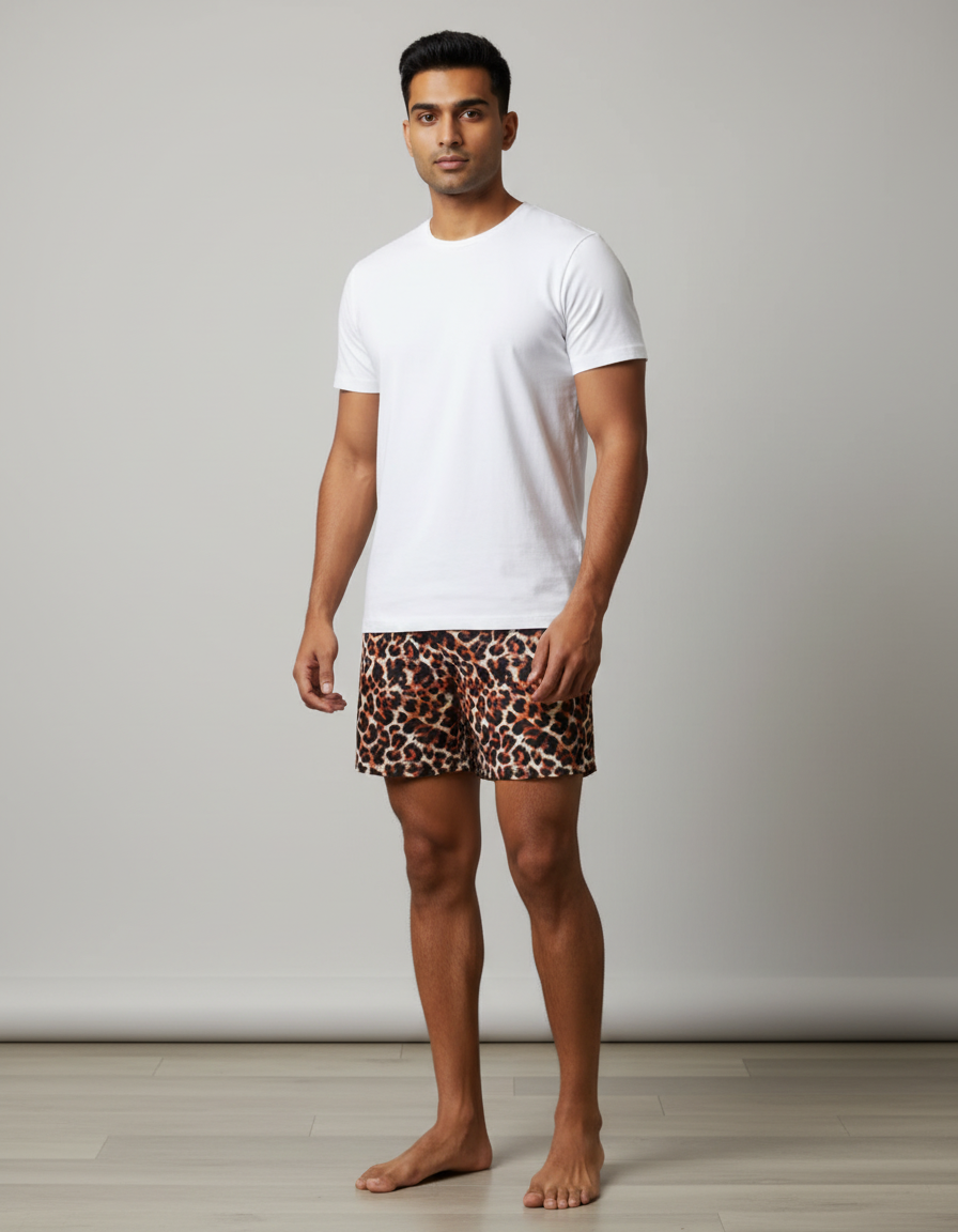 Men's Organic Cotton Boxers - Boats on Sea & Cheeta the Wild (Pack of 2)