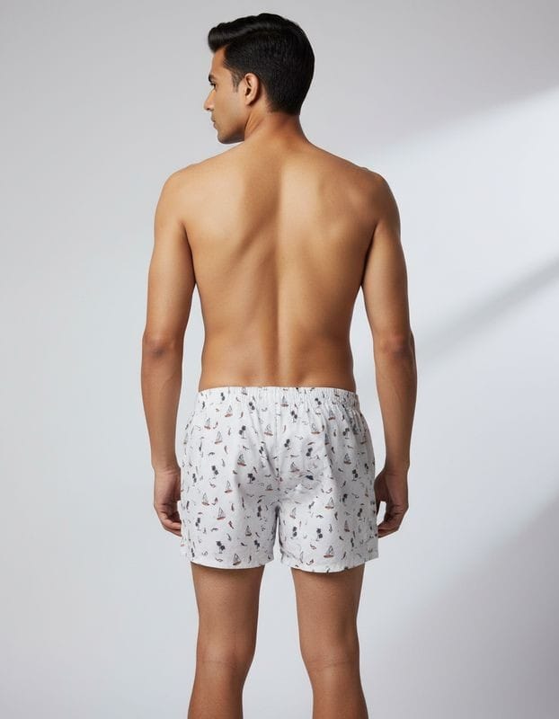 Men's Organic Cotton Boxers - Boats on Sea & Cheeta the Wild (Pack of 2)