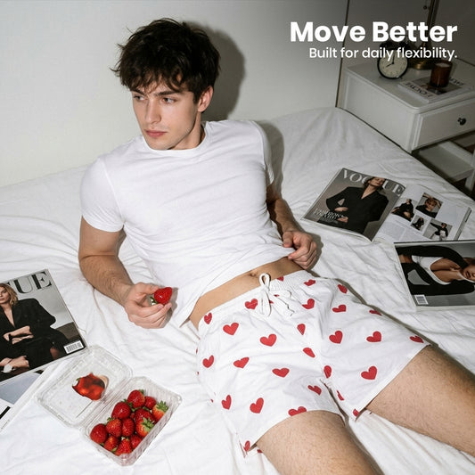 Hearts on White-Men's Organic Cotton Shorts