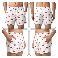 Hearts on White-Men's Organic Cotton Shorts