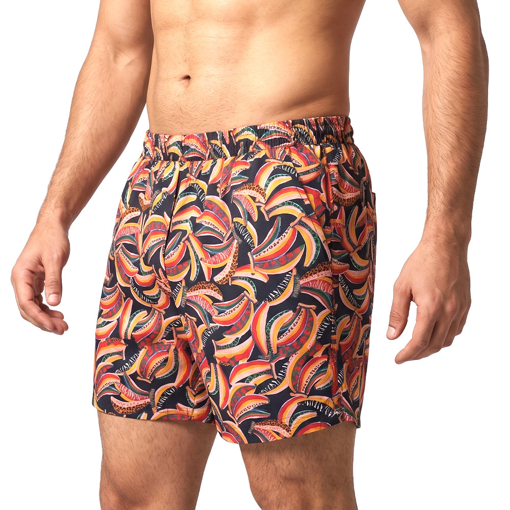 Solid Printed Brown -Men's Organic Cotton Shorts