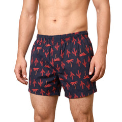 Red and black print- Cotton Organic Shorts