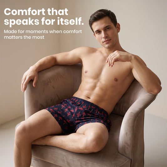 Red and black print- Cotton Organic Shorts