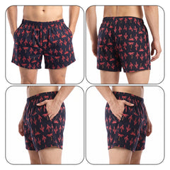 Red and black print- Cotton Organic Shorts
