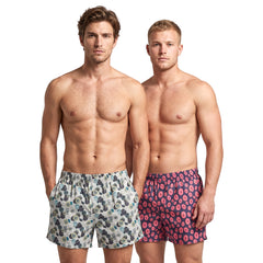 Donuts & Circles on Grey (Pack of 2)-Men's Organic Cotton Shorts