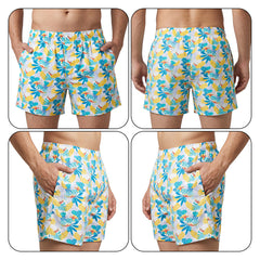 Kara Kartallar & Blue flowy (Pack of 2)-Men's Organic Cotton Shorts