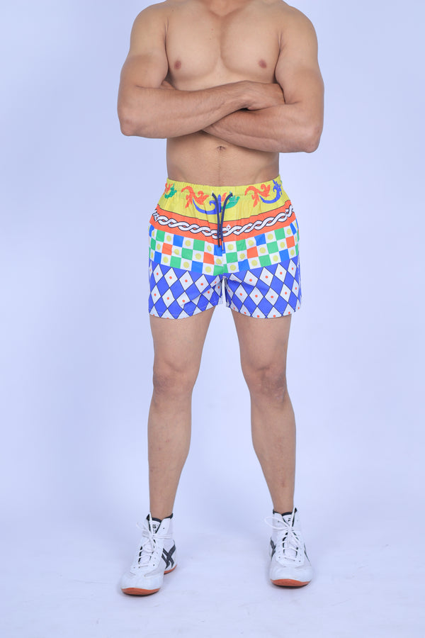 Men's Organic Cotton Shorts - Dots With Blocks (Pack of 1)