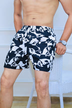 Men's Organic Cotton Shorts - Kara Kartallar & Navy Dost on Green (Pack of 2)