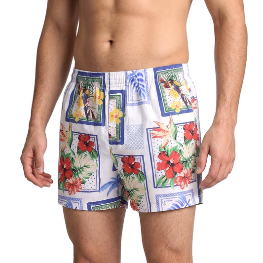 Red Floral print- Cotton Organic Shorts