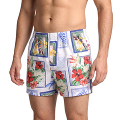 Red Floral print- Cotton Organic Shorts