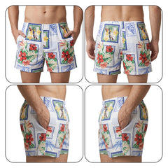 Red Floral print- Cotton Organic Shorts