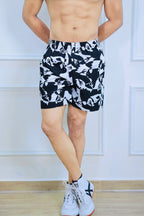 Men's Organic Cotton Shorts - Kara Kartallar & Navy Dost on Green (Pack of 2)