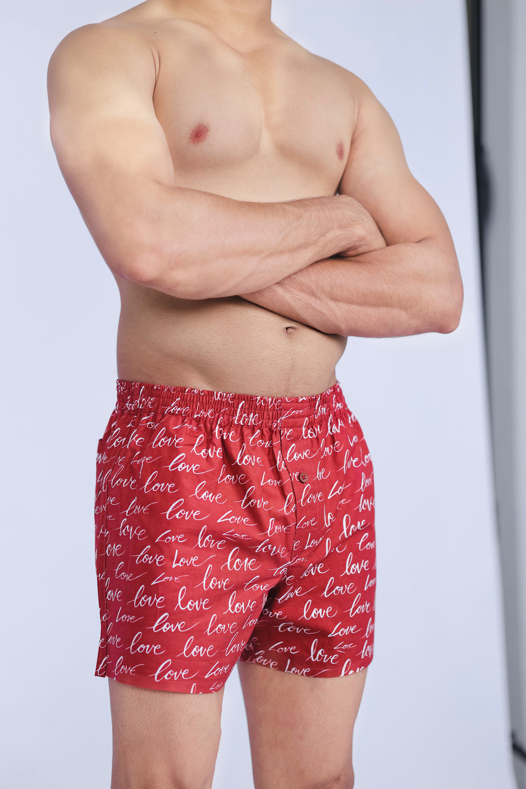 Men's Organic Cotton Boxers - Multi Colours blocks & Love on Red (Pack of 2)