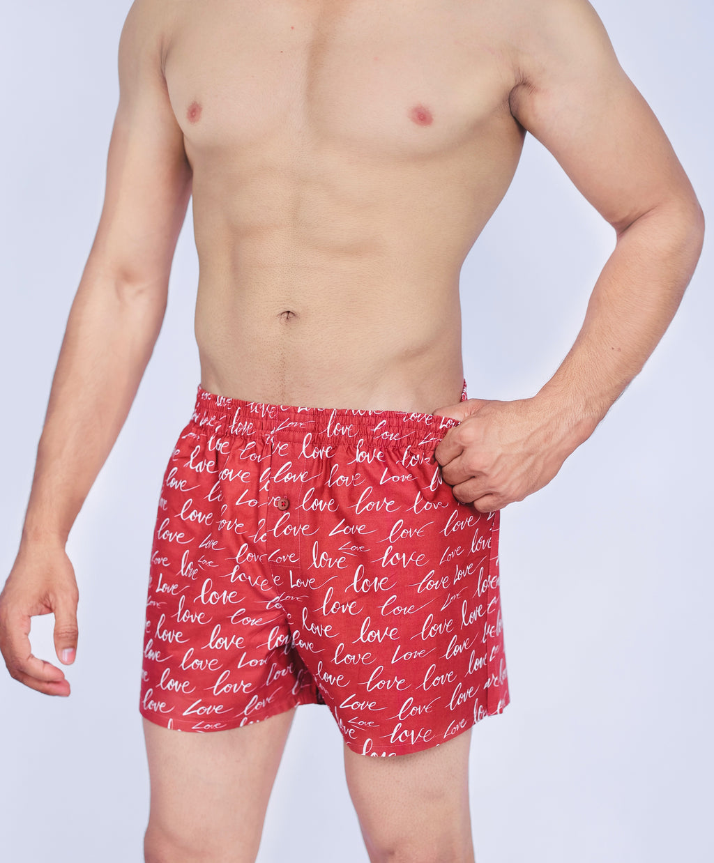 Men's Organic Cotton Boxers - Multi Colours blocks & Love on Red (Pack of 2)