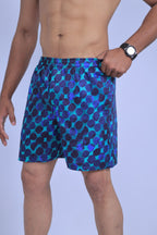 Men's Organic Cotton Shorts - Kara Kartallar & Navy Dost on Green (Pack of 2)