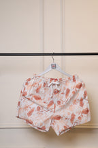 Men's Organic Cotton Shorts- Rust Flower on White (Pack of 1)