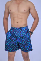 Men's Organic Cotton Shorts - Kara Kartallar & Navy Dost on Green (Pack of 2)