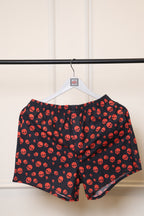 Men's Organic Cotton Shorts - Red Skulls & Hearts on White (Pack of 2)