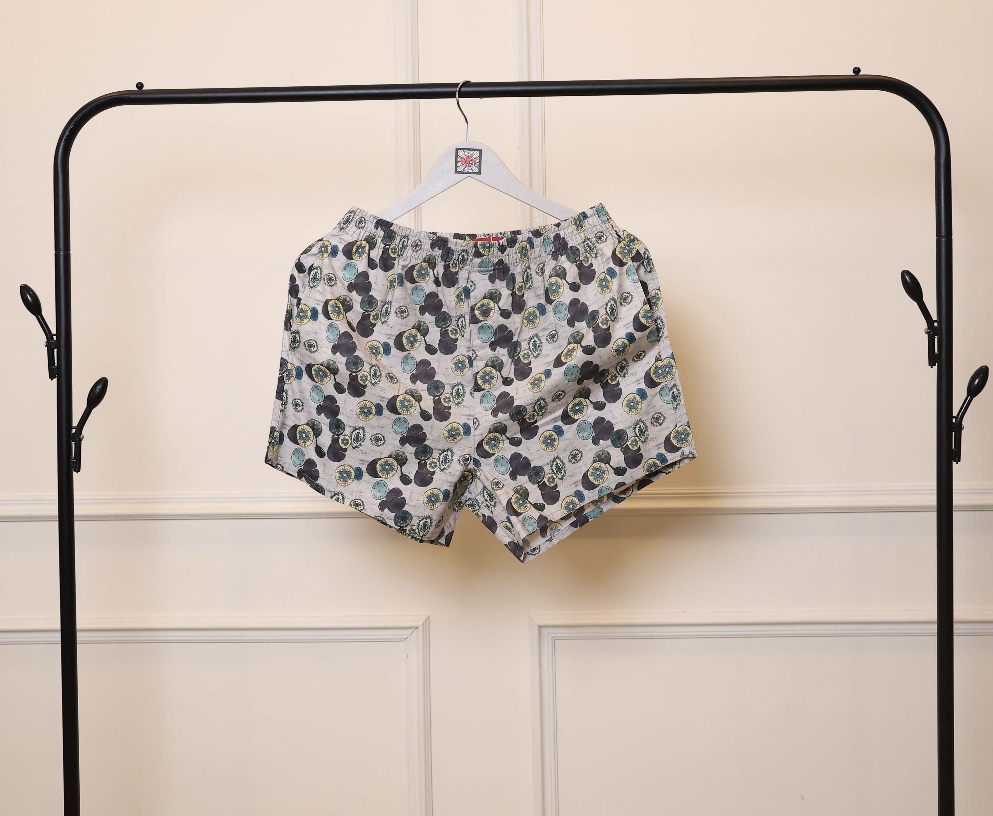 Men's Organic Cotton Shorts - Donuts & Circles on Grey (Pack of 2)