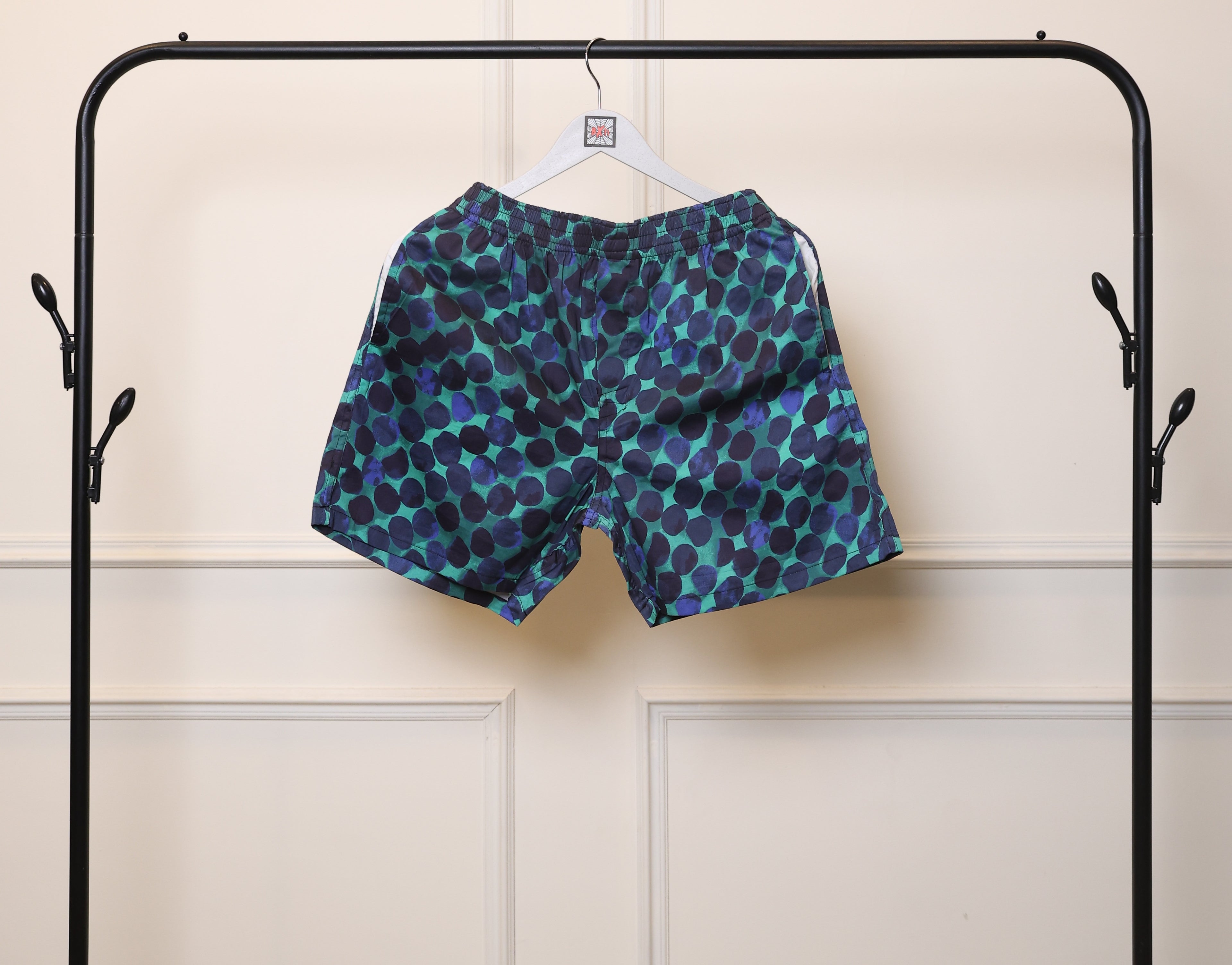 Men's Organic Cotton Shorts - Kara Kartallar & Navy Dost on Green (Pack of 2)