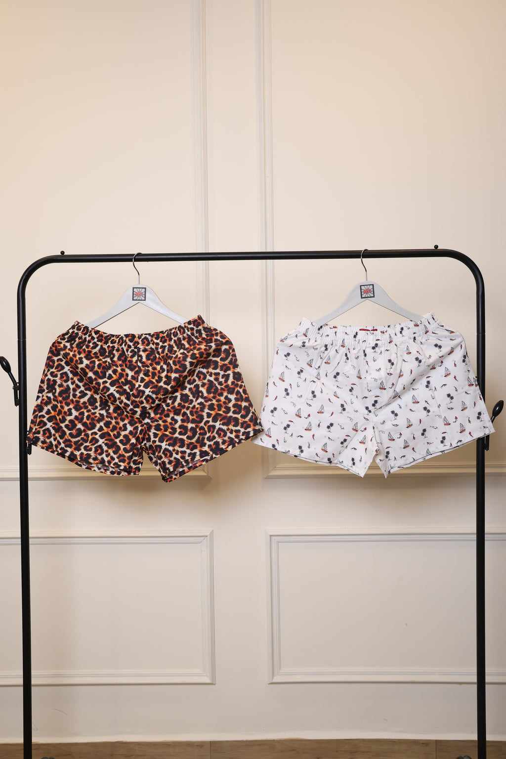 Men's Organic Cotton Boxers - Boats on Sea & Cheeta the Wild (Pack of 2)