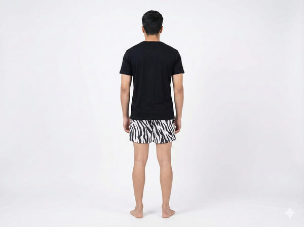 Men's Organic Cotton Shorts - Zebra Strips (Pack of 1)