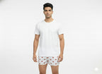 Men's Organic Cotton Shorts - Red Skulls & Hearts on White (Pack of 2)
