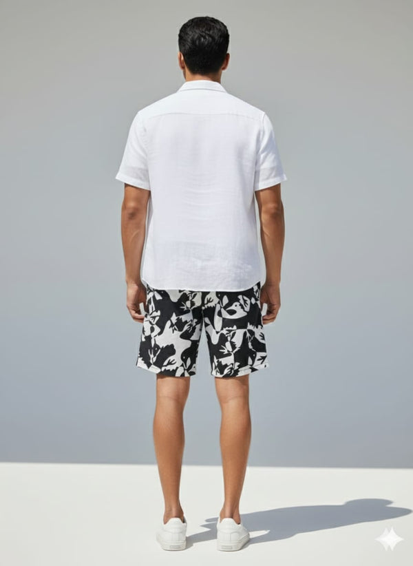 Men's Organic Cotton Shorts - Kara Kartallar & Navy Dost on Green (Pack of 2)